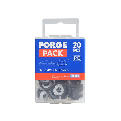 ForgePack Plastic Dome Cap 20 per Pk No.6-8's Lt Brown
