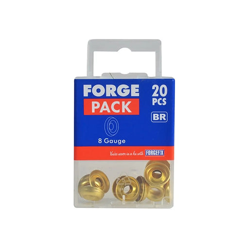 ForgePack Screw Cup Washer 20 per Pk Brass No.8's