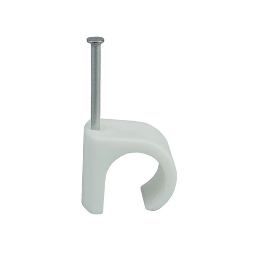 Cable Clips Round 8-12mm Bx 100 Nail 2.0x30mm White