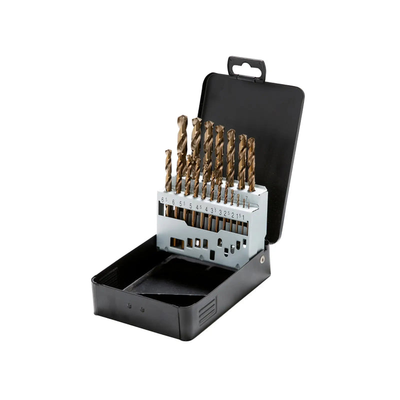 HSS-Co Drill Set Metal DIN338 Each Cobalt 5% 19-piece