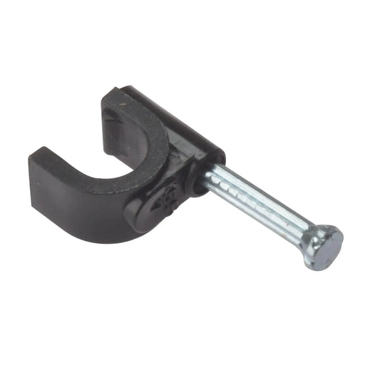 Round Cable Clip 6-7mm Bx 100 Black