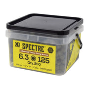 Spectre T/Fix Screw 6.3x125mm Tub 250 T17 Tip 1000hr Green