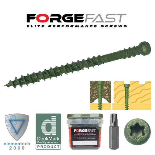 ForgeFast Decking Screw Green Tub 500 Composite 4.5x60mm