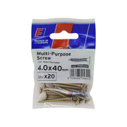 ForgePack Multi-Purpose Screw 20 per Pk ZYP 4.0x40mm (S)
