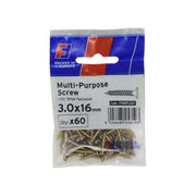 ForgePack Multi-Purpose Screw 60 per Pk ZYP 3.0x16mm (S)
