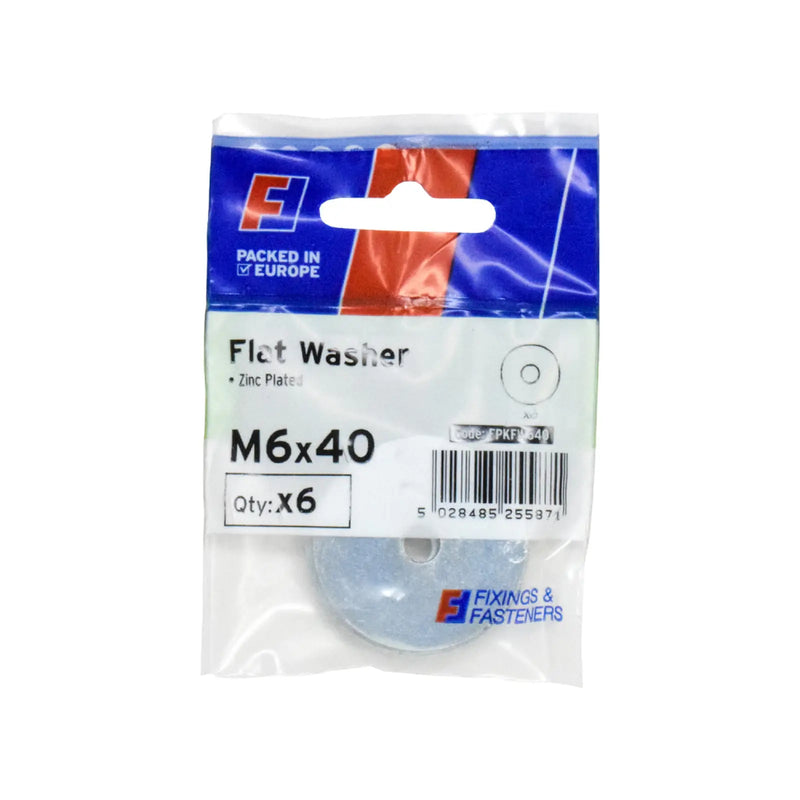 ForgePack Flat Washer 6 per Pk M12x40mm ZP (S)