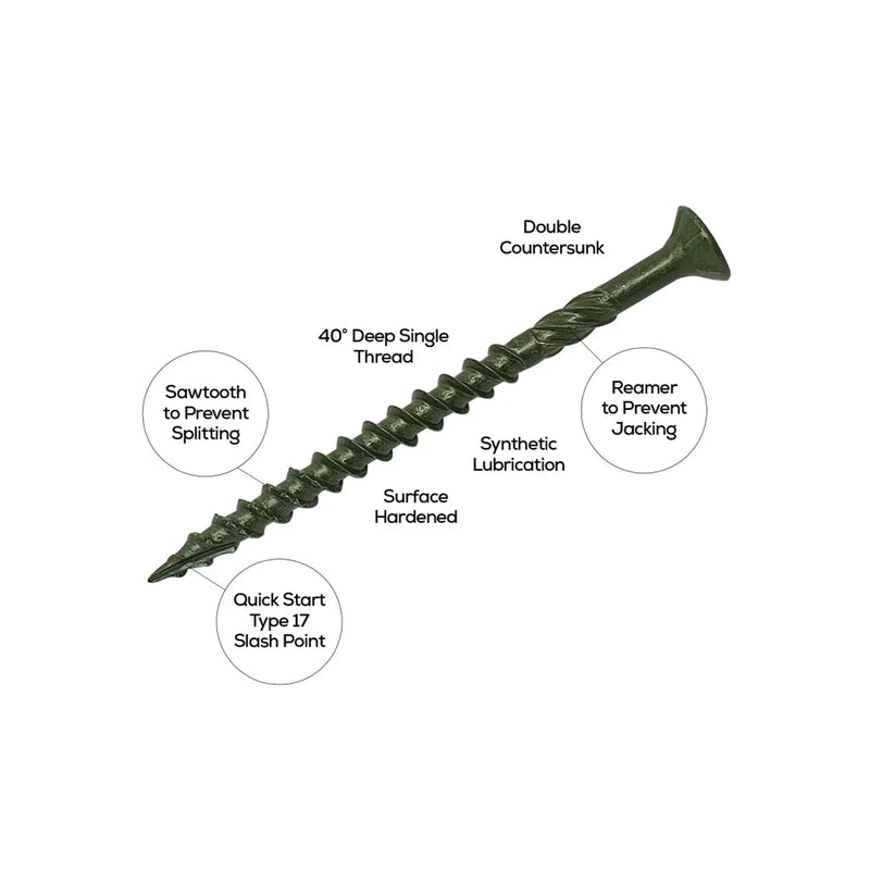 Spectre Decking Screw 4.5x75mm Bx 200 - 1000 hours - Green