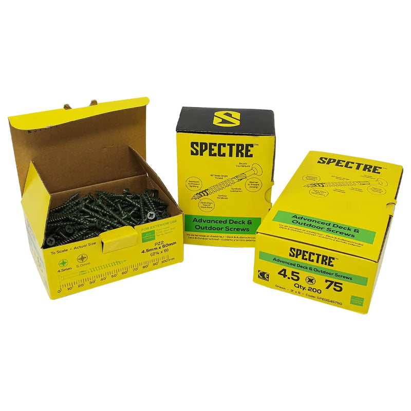 Spectre Decking Screw 4.5x50mm Bx 200 - 1000 hours - Green