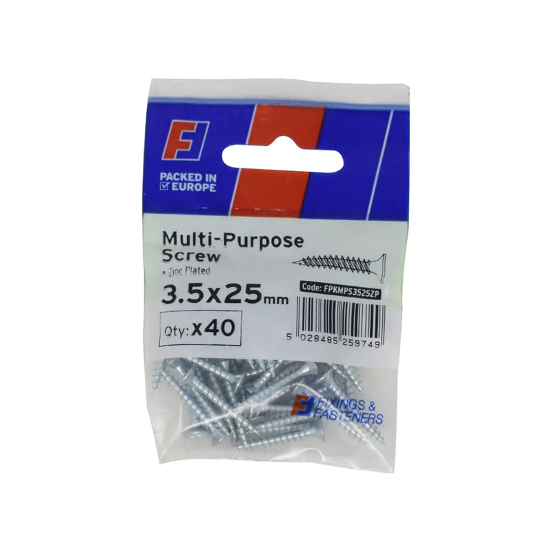 ForgePack Multi-Purpose Screw 40 per Pk ZP 3.5x25mm (S)