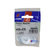 ForgePack Penny Washer 20 per Pk M10x25mm ZP (S)