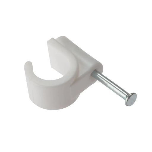 Pipe Clip Masonry Nail 16mm Bx 100 White M100