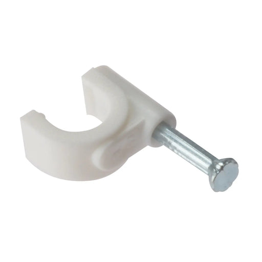 Round Cable Clip 4-5mm Bx 200 White