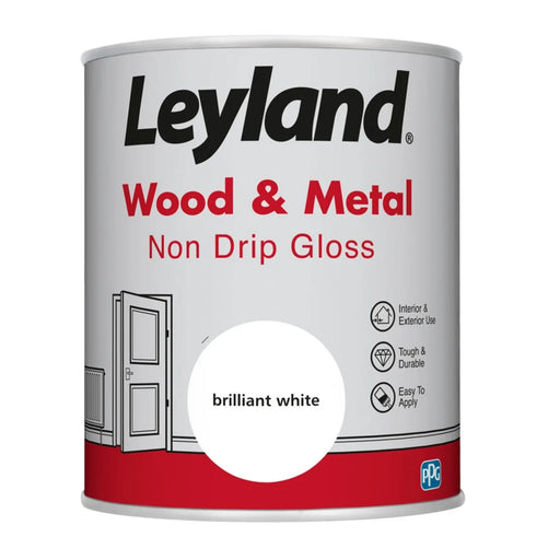 Leyland Wood & Metal Non Drip Gloss 750ml Brilliant White