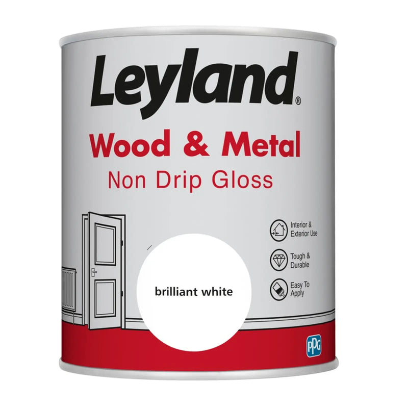 Leyland Wood & Metal Non Drip Gloss 750ml Brilliant White