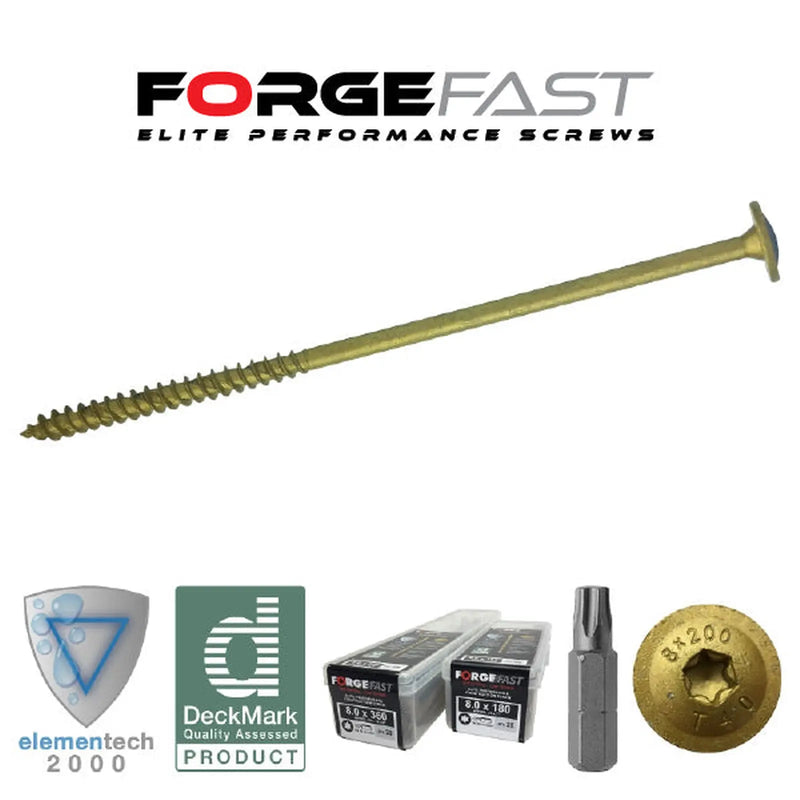 ForgeFast Const Screw 8.0x300 Per 25 2000h Tan TX