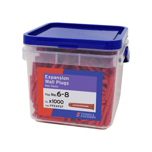 Expansion Wall Plug Red 6-8 Tub 1000