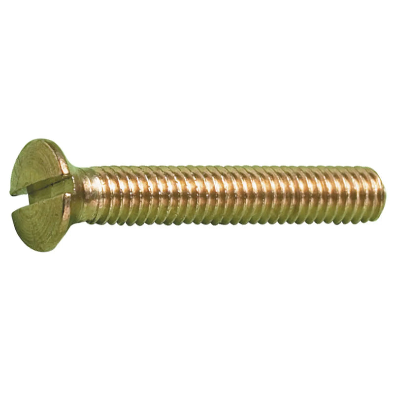MetalMate Screw Brass M8x16 Slot Csk Hd DIN963 Bx 50