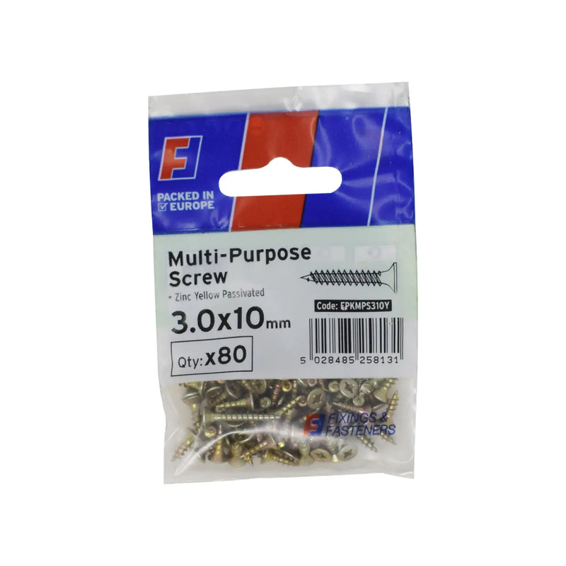 ForgePack Multi-Purpose Screw 80 per Pk ZYP 3.0x10mm (S)