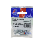 ForgePack Multi-Purpose Screw 20 per Pk ZP 4.0x25mm (S)