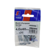 ForgePack Multi-Purpose Screw 20 per Pk ZP 4.0x40mm (S)
