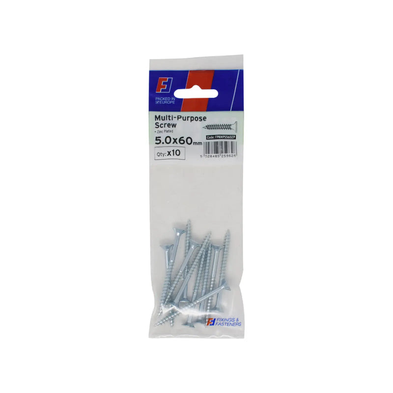 ForgePack Multi-Purpose Screw 10 per Pk ZP 5.0x60mm (L)