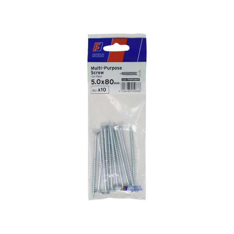 ForgePack Multi-Purpose Screw 10 per Pk ZP 5.0x80mm (L)