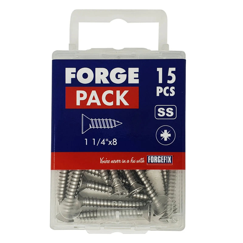 ForgePack S/Tapping Screw 40 per Pk PZ CSK SS 1/2"x6