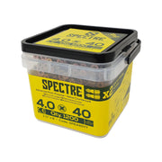 Spectre Woodscrew 4.0x40mm Tub 1200 Yellow Zinc