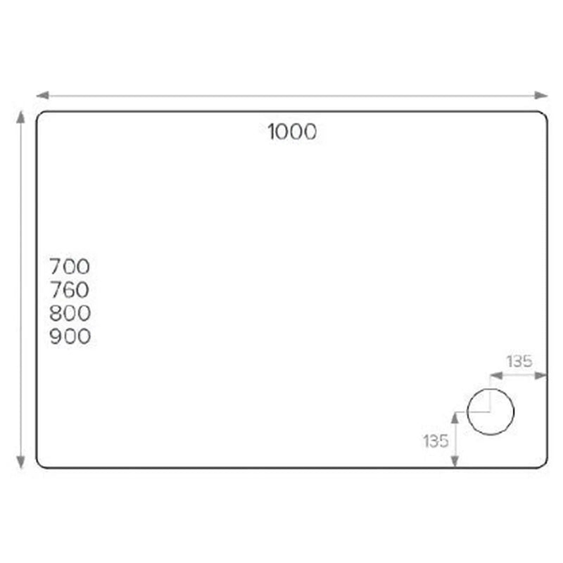 Pure Baths ALPHA 1000MM X 700MM ANTI-SLIP             SHOWER TRAY