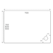 Pure Baths ALPHA 1100MM X 800MM ANTI-SLIP             SHOWER TRAY