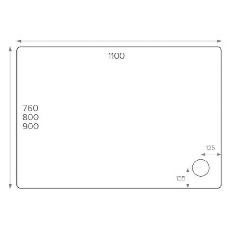 Pure Baths ALPHA 1100MM X 800MM ANTI-SLIP             SHOWER TRAY