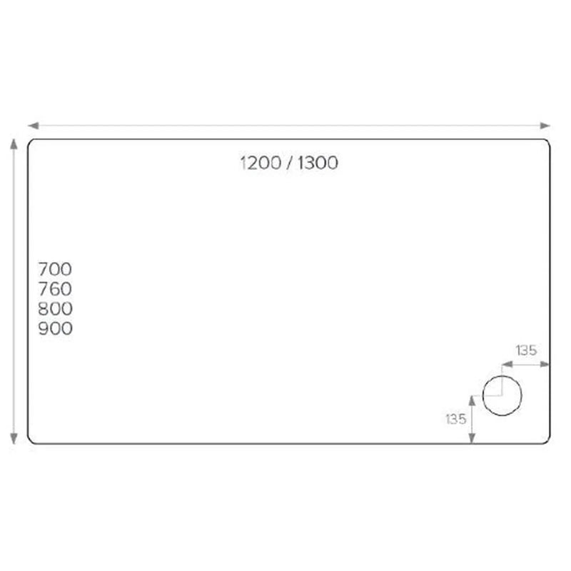 Pure Baths ALPHA 1200MM X 760MM ANTI-SLIP             SHOWER TRAY