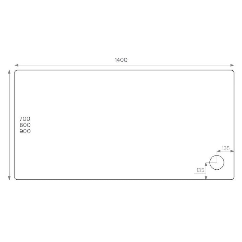 Pure Baths ALPHA 1400MM X 800MM ANTI-SLIP             SHOWER TRAY