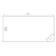 Pure Baths ALPHA 1400MM X 900MM ANTI-SLIP             SHOWER TRAY