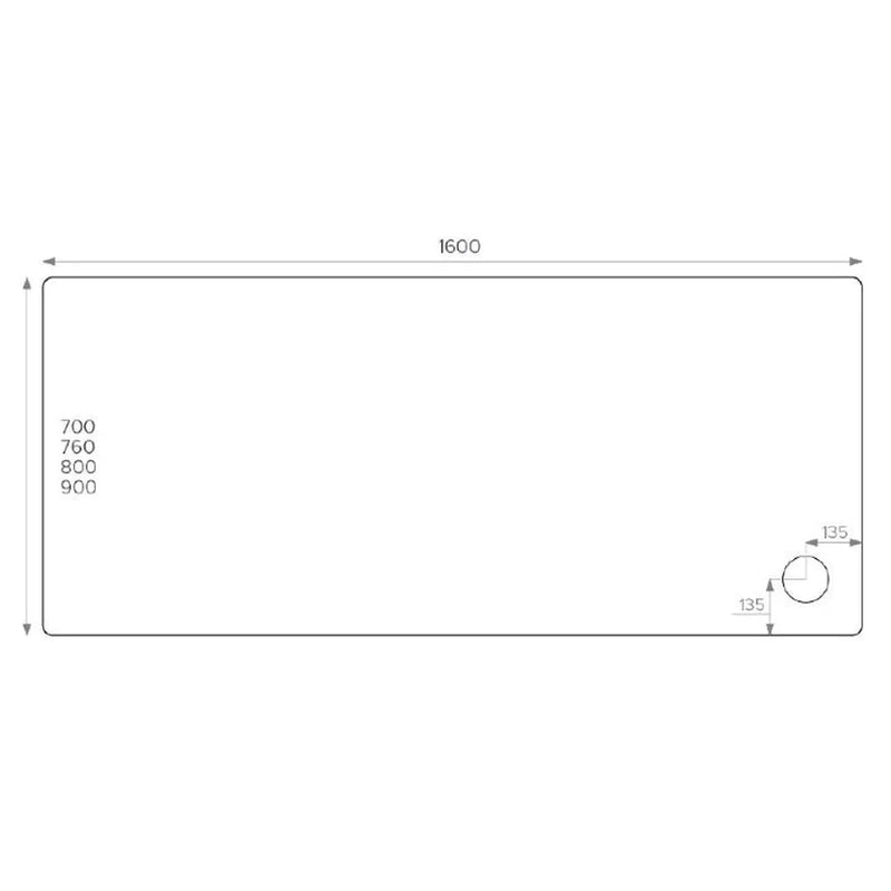 Pure Baths ALPHA 1600MM X 700MM ANTI-SLIP             SHOWER TRAY