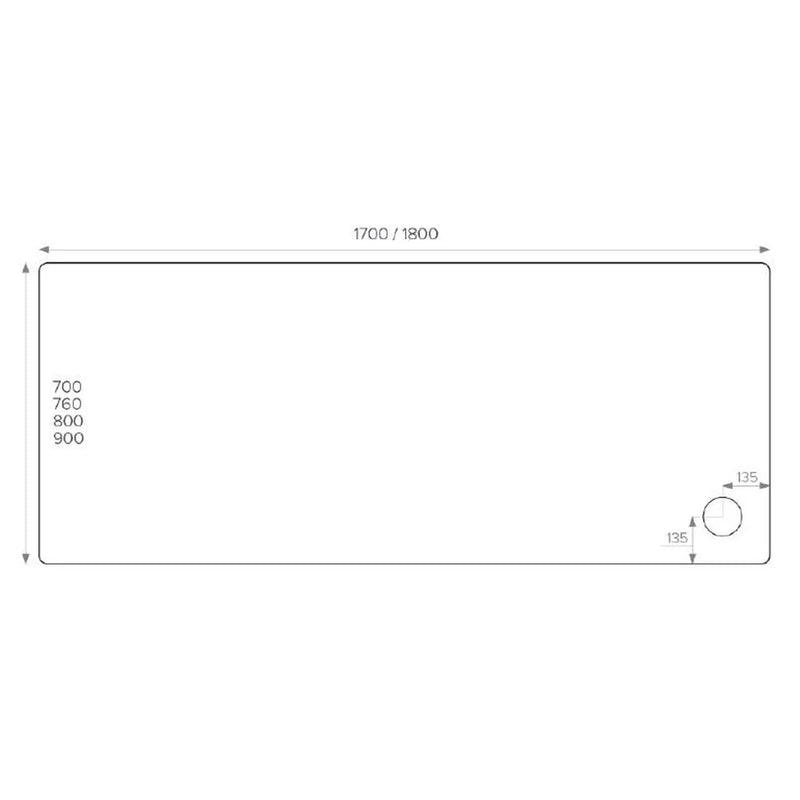 Pure Baths ALPHA 1700MM X 700MM ANTI-SLIP             SHOWER TRAY