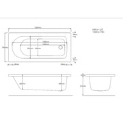 Pure Baths Nova 1700mm x 700mm Single Ended Bath