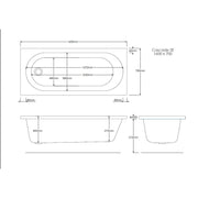 Pure Baths Excel 1600mm x 700mm Single Ended Bath