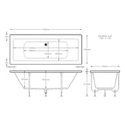 Pure Baths Reflect 1700mm x 750mm Double Ended Bath