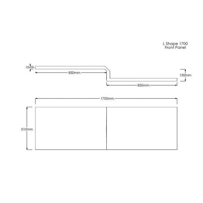 Pure Baths 1700mm L Shaped Bath Panel