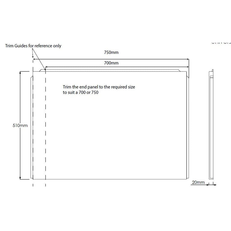 Pure Baths 750mm End Bath Panel
