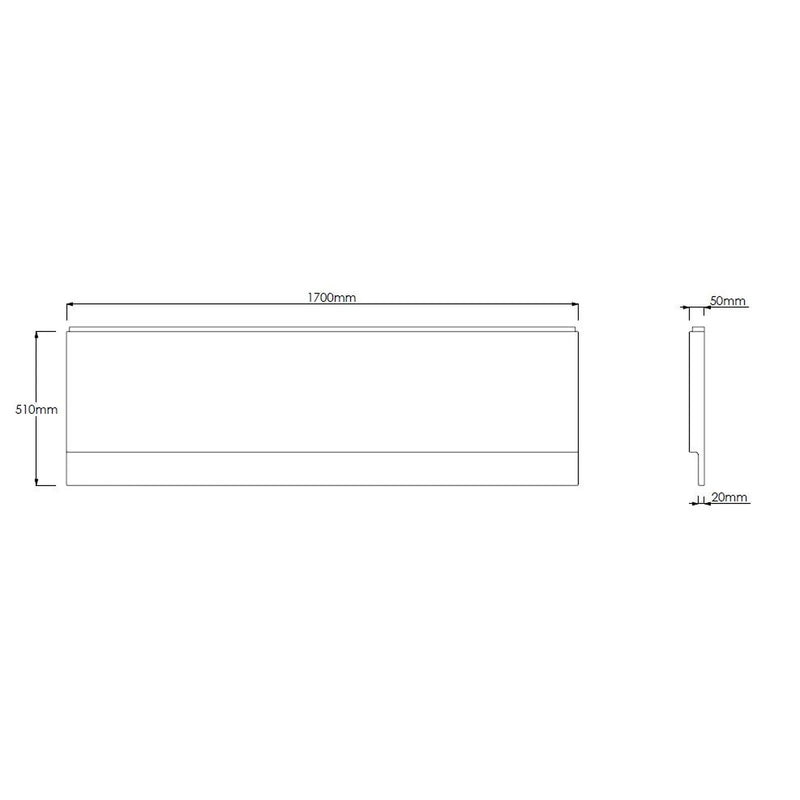 Pure Baths 1700mm Front Bath Panel