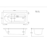 Pure Baths Nova Geode 1700mm x 700mm Single Ended Bath