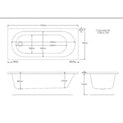 Pure Baths Excel Geode 1700mm x 750mm Single Ended Bath