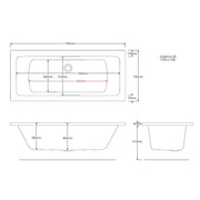 Pure Baths Reflect Geode 1700mm x 700mm Double Ended Bath