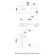 Pure Baths CHI CHROME WALL MOUNTED BASIN FILLER