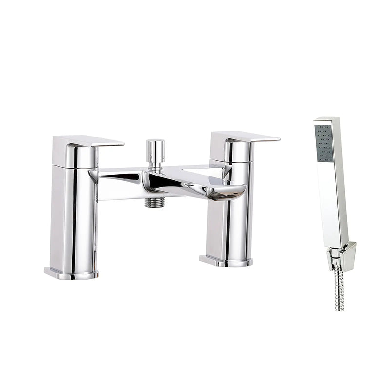 Pure Baths CHI CHROME BATH SHOWER MIXER 2TH INCL.     SLIDE RAIL & HEAD / WAND. NO BATH WA