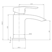 Pure Baths PSI BLACK ELECTROPLATED MONO BASIN MIXER   INCL PUW