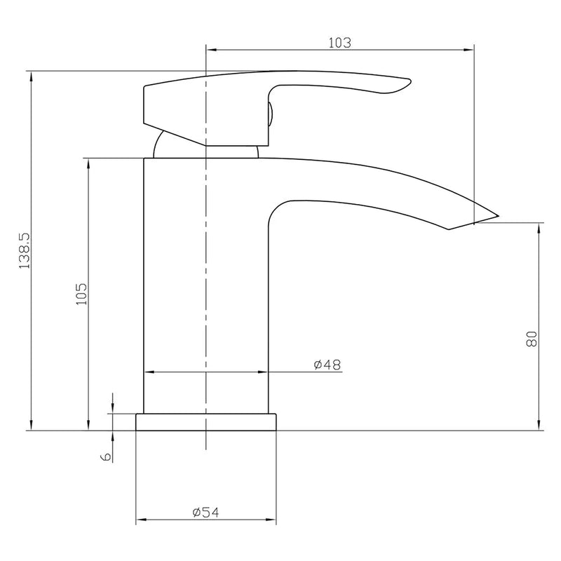 Pure Baths PSI BLACK ELECTROPLATED MONO BASIN MIXER   INCL PUW