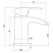 Pure Baths PSI BLACK ELECTROPLATED MINI MONO BASIN    MIXER INCL PUW